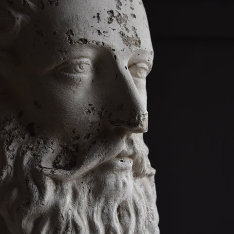 Imposing Oversized  Plaster Bust of Leopold II King of Belgium. Circa 1880-1900