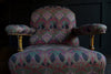 Wonderful Victorian Library Armchair Upholstered in Vintage Liberty Ianthe Fabric.