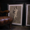 A Pair of Intriguing 19th Century Graphite Drawings Nude Studies.