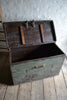 A Large 18th Century Teak Iron Bound Green Painted Chest