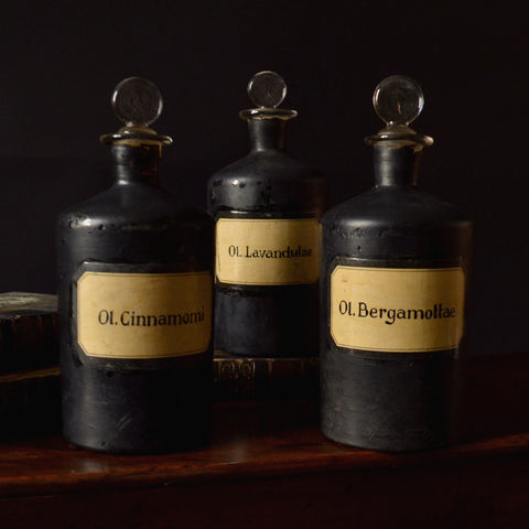 Three 18th Century Hand Blown Apothecary Bottles.