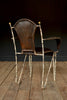 A Set of Six Excellent 1940's Italian Iron and Leather Stacking Arm Chairs