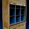 English Edwardian Oak Pigeon Hole Tambour Cabinet. "SOLD"