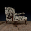 19th Century Button Back Oak Library Armchair - Moth