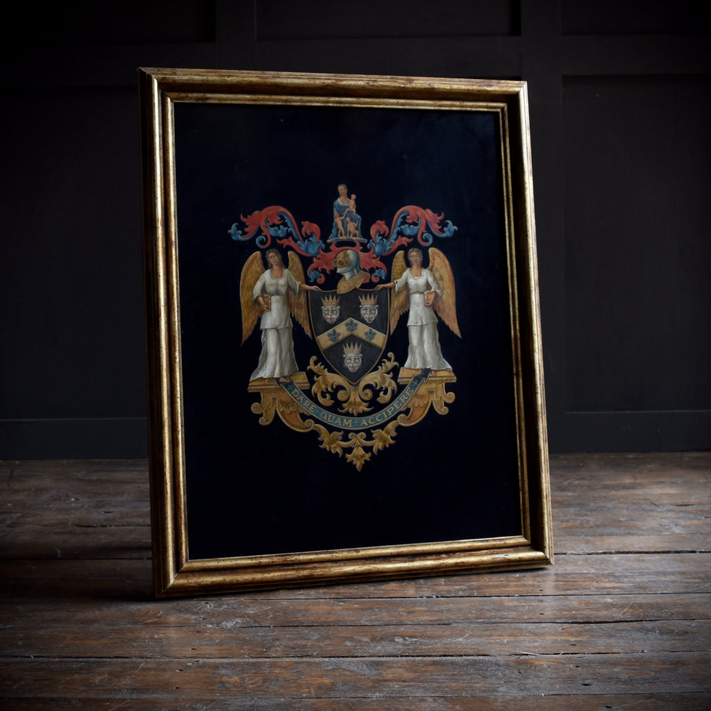 Exceptional Painted Coat of Arms of Sir Thomas Guy, Founder of the Guy's Hospital.