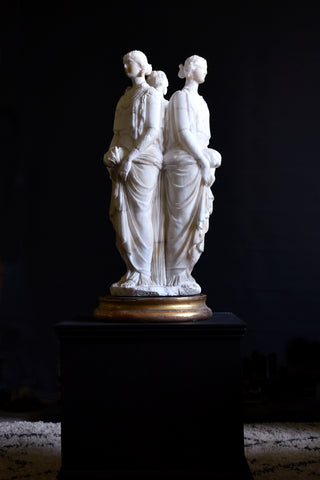 19th Century Italian Alabaster Sculpture of the Three Graces.