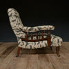 19th Century Button Back Oak Library Armchair - Moth
