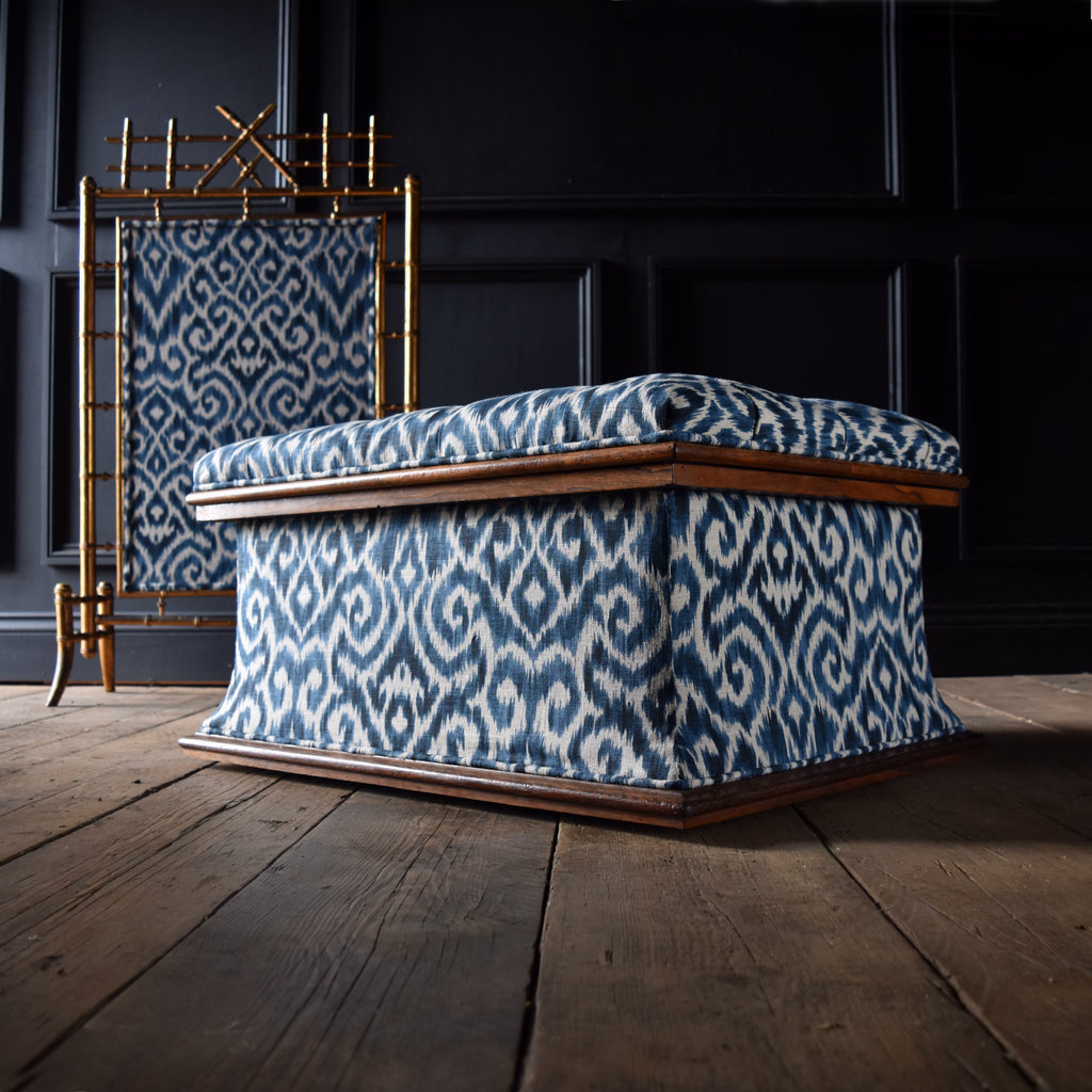 Exceptional 19th Century English Upholstered Rosewood Ottoman.
