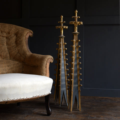 Pair of Early 19th Century French Carved Altar Spires.