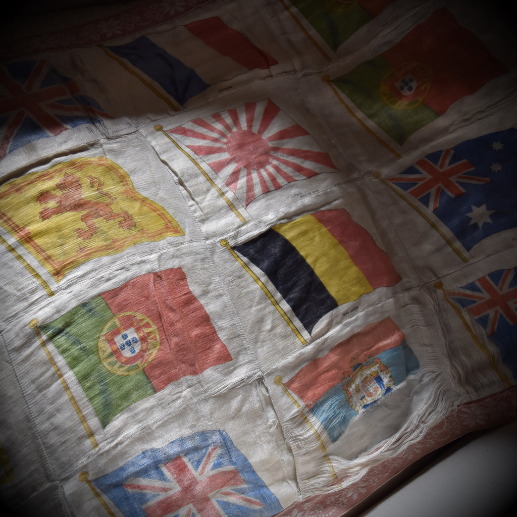WW1 Silk Banner of World Flags, Circa 1912-1918