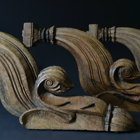 Three Handsome 18th Century Architectural Hardwood Brackets