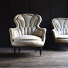 A Pair of Exceptional 19th century French Scalloped Back Armchairs, Upholstery inclusive.