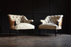 Superb Pair of French 19th Century ebonised Armchairs, Upholstery inclusive.