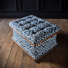 Exceptional 19th Century English Upholstered Rosewood Ottoman.