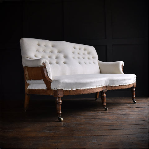 A Good 19th Century English Country House Two Seat Sofa. Upholstery inclusive.