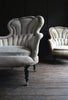 A Pair of Exceptional 19th century French Scalloped Back Armchairs, Upholstery inclusive.