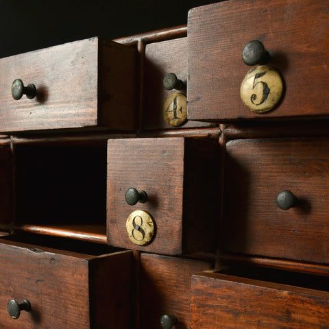 Georgian Apothecary Bank of Drawers.