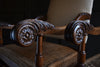 Pair of Impressive Carved Walnut Carolean style Armchairs. Upholstery Inclusive.