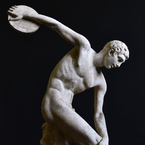 19th Century Grand Tour Plaster Statue of the Discobolus of Myron.