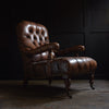 Handsome Early 20th Century Leather Library Armchair.