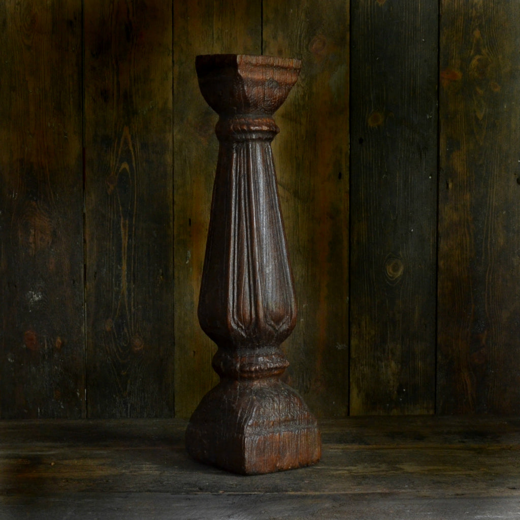 18th Century Flutted Hardwood Candlestick 'SOLD'