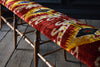19th Century French Long Bench with Velvet Ikat.