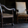 Pair of Impressive Carved Walnut Carolean style Armchairs. Upholstery Inclusive.