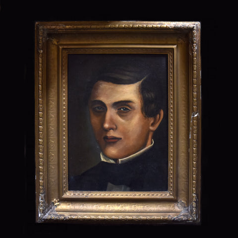 Interesting 19th Century English Folk Art Portrait of the Murderer Harry Leigh.