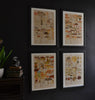 Four Framed Swedish Lithograph Prints Of Mushrooms, Circa 1901