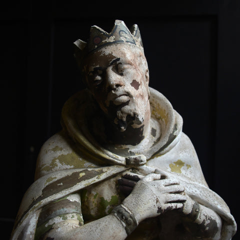Wonderful Scarce French Plaster Figure of Balthasar, The Magi. Circa 1900