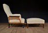 19th Century French Armchair with Fitting Footstool. Upholstery Inclusive.