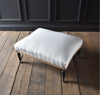 Large 19th Century French Ebonised Foot Stool. Upholstery Inclusive.