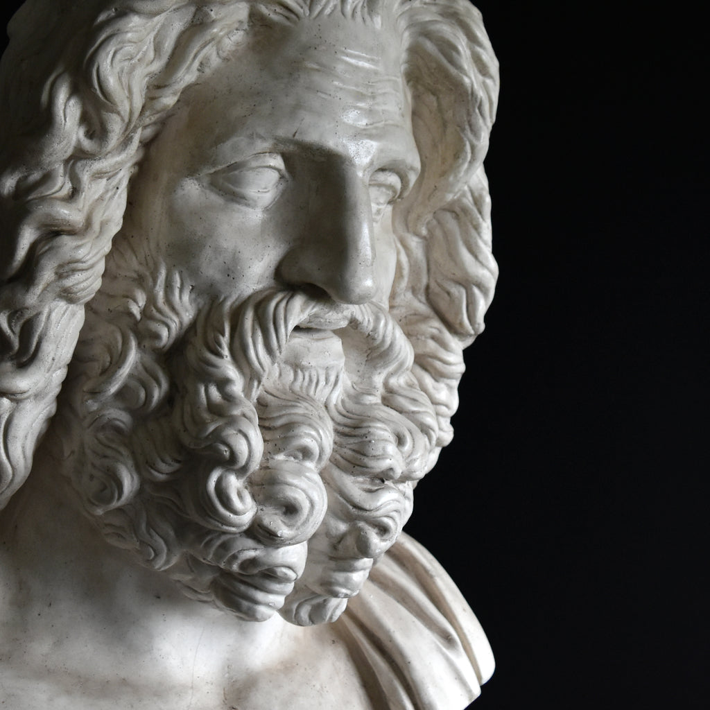 Huge Impressive Plaster Bust of the Otricoli Zeus.