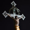 Early 19th century French Gothic Cross with Carved Christ.
