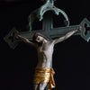 Early 19th century French Gothic Cross with Carved Christ.