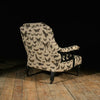 19th Century Ebonised Button Back Ladies Library Armchair -  Moth