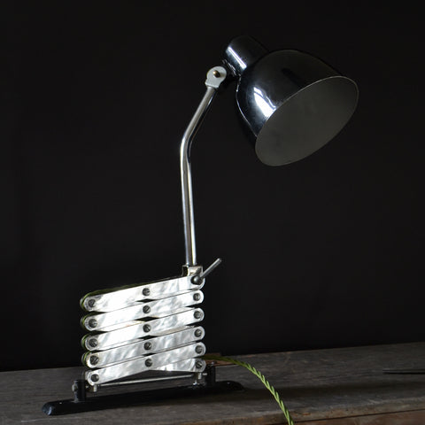 Bauhaus Extending Scissor Industrial Wall Lamp, Circa 1940