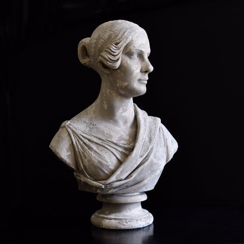 Beautiful 19th Century English Plaster Bust of Opera Singer Mrs Alfred Shaw.