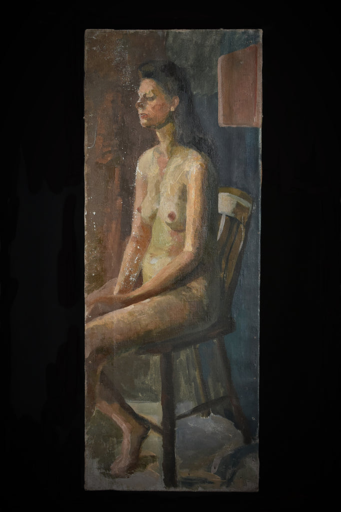 Early 20th Century Oil on Canvas Study of a Nude. English School. Circa 1920