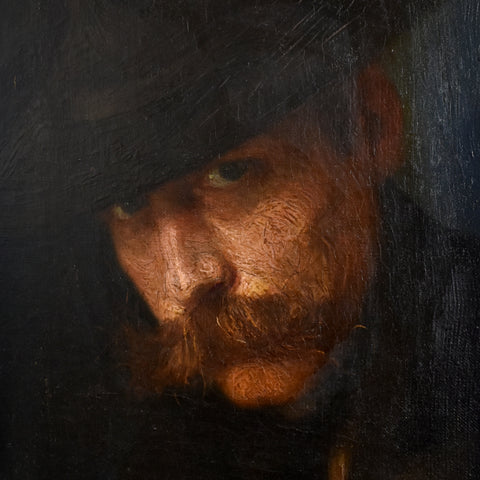 Brilliant Oil On canvas Self portrait of Leo Primavesi. Cologne 1871-1906