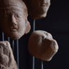 Terracotta Greco Roman Head Fragments Mounted in Victorian Glass dome. 1st century BC- 1st AD.