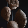 Terracotta Greco Roman Head Fragments Mounted in Victorian Glass dome. 1st century BC- 1st AD.