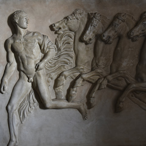 Hugely Decorative Classical Plaster Frieze of an Athlete, Late 19th early 20th Century.