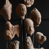 Terracotta Greco Roman Head Fragments Mounted in Victorian Glass dome. 1st century BC- 1st AD.