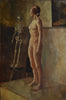 A pair of Male and Female Nude Studies. English School Royal Academy. Circa 1940-50