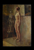 A pair of Male and Female Nude Studies. English School Royal Academy. Circa 1940-50