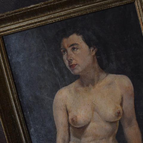 Alluring 1930's French Painting Study of a Nude.