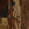 A pair of Male and Female Nude Studies. English School Royal Academy. Circa 1940-50