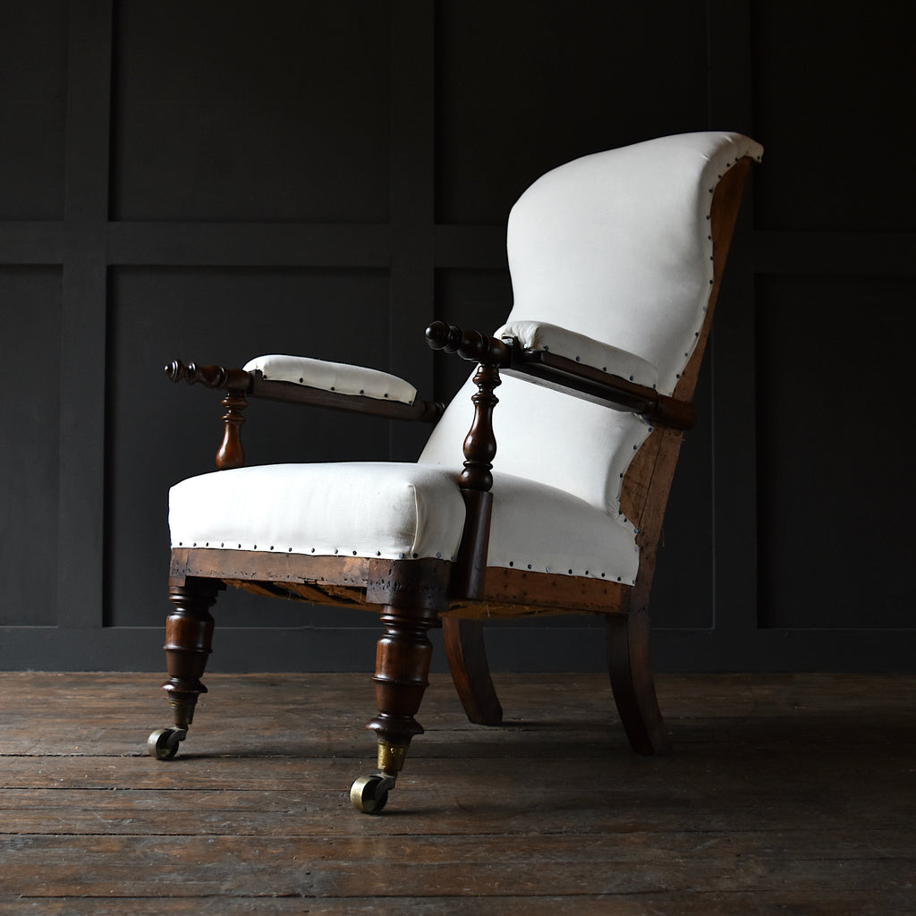 William IV Period Simulated Rosewood armchair. Upholstery Inclusive.