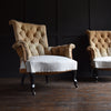 Excellent Pair of French Napoleon III Buttoned Armchairs. Upholstery Inclusive.